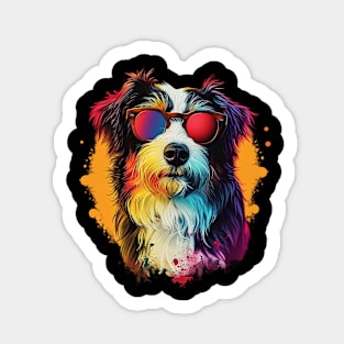 Colourful Cool Golden Doodle Dog with Sunglasses Sticker